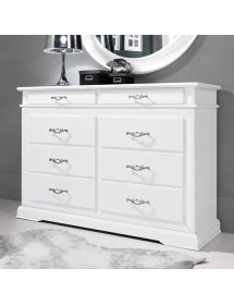 COMÒ  8 CASSETTI IN LEGNO LACCATO BIANCO L.150 P.53 H.102 (3008)