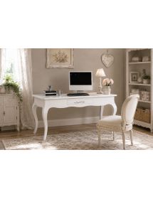 Scrivania 1 cassetto shabby legno bianco 140X65X80