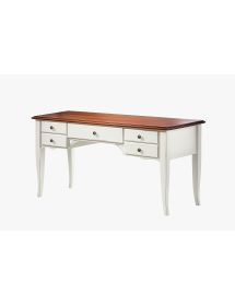 SCRIVANIA SHABBY CHIC 5 CASSETTI LEGNO BIANCO CONSUMATO 150X75X81