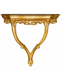CONSOLLE BAROCCA SOSPESA IN FOGLIA ORO 58x50x23