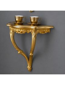 CONSOLLE BAROCCA SOSPESA IN FOGLIA ORO 58x50x23