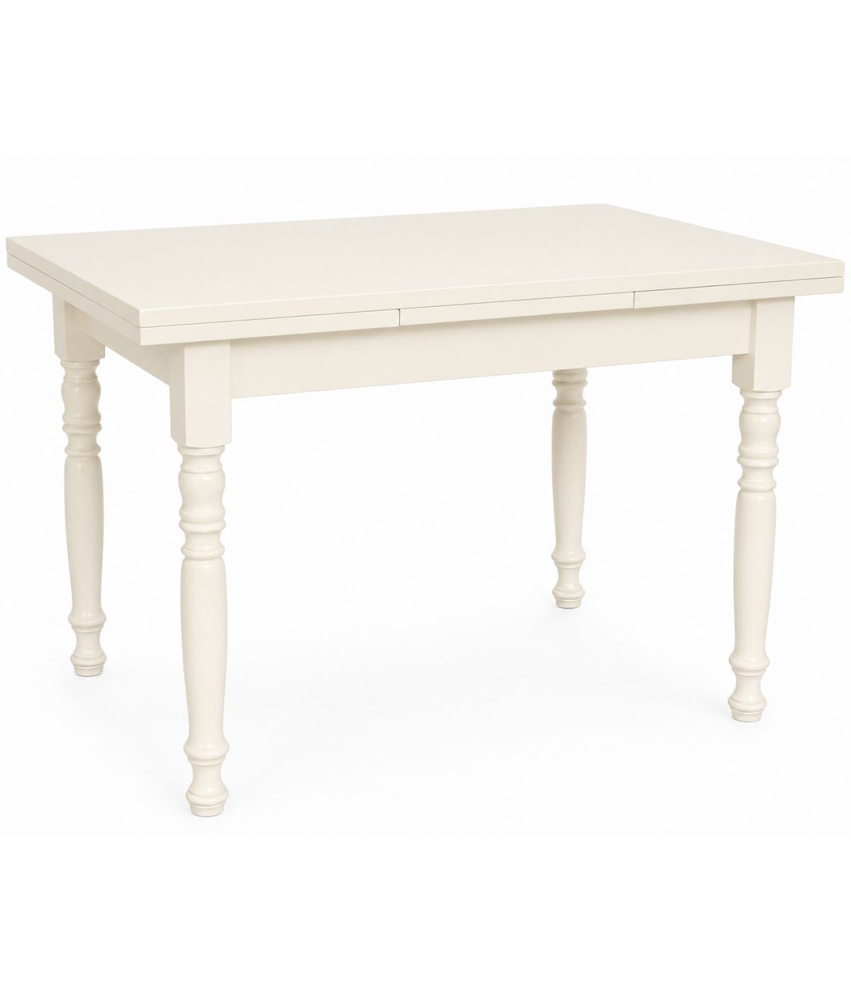 Tavolo Allungabile Legno avorio gamba tornita 100x70 120x80 140x80 160x85