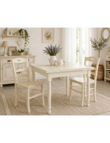 Tavolo Allungabile Legno avorio gamba tornita 100x70 120x80 140x80 160x85