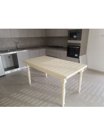 Tavolo Allungabile Legno avorio gamba tornita 100x70 120x80 140x80 ...