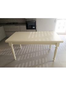 Tavolo Allungabile Legno avorio gamba tornita 100x70 120x80 140x80 ...
