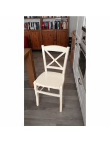 Set 2 sedie shabby legno avorio seduta legno