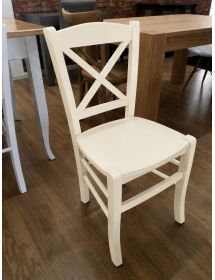 Set 2 sedie shabby legno avorio seduta legno