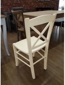 Set 2 sedie shabby legno avorio seduta legno