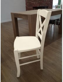 Set 2 sedie shabby legno avorio seduta legno