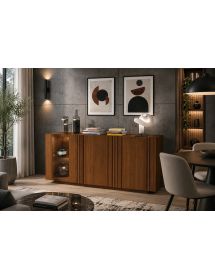 MADIA CREDENZA MODERNA LEGNO MASSELLO FRASSINO 3 ANTE 180X48X88