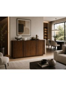 Madia Moderna 3 Ante in Legno Massello 180x48x88 cm - Credenza Soggiorno Vari Colori