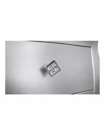 COMODINO BOMBATO 2 CASSETTI LEGNO ARGENTO 49x29X61 (1252)