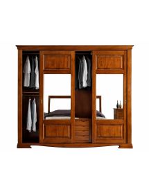 Armadio classico 3 ante scorrevoli in legno vetro finitura bassano 294x65x258