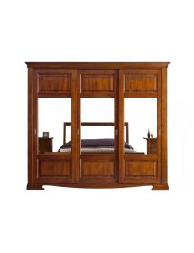Armadio classico 3 ante scorrevoli in legno vetro finitura bassano 294x65x258