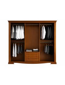 Armadio classico 3 ante scorrevoli in legno vetro finitura bassano 294x65x258