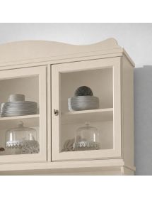 CRISTALLIERA SHABBY LEGNO MASSELLO 6 ANTE 3 CASSETTI VARI COLORI L.155 P.52 H.213