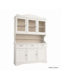 CRISTALLIERA SHABBY LEGNO MASSELLO 6 ANTE 3 CASSETTI VARI COLORI L....
