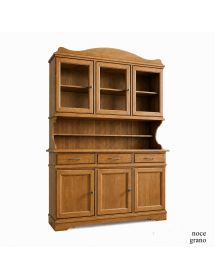 CRISTALLIERA SHABBY LEGNO MASSELLO 6 ANTE 3 CASSETTI VARI COLORI L....