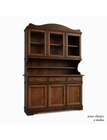 CRISTALLIERA SHABBY LEGNO MASSELLO 6 ANTE 3 CASSETTI VARI COLORI L....