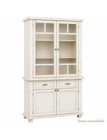 CRISTALLIERA SHABBY IN LEGNO MASSELLO 4 ANTE 2 CASSETTI VARI COLORI L.120 P.45 H.198