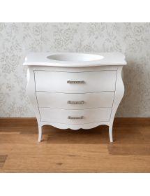 Mobile Bagno 3 Cassetti Bombato Bianco vari colori  L.118 P.55 H.82