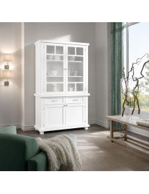 CRISTALLIERA SHABBY IN LEGNO MASSELLO 4 ANTE 2 CASSETTI VARI COLORI L.120 P.45 H.198