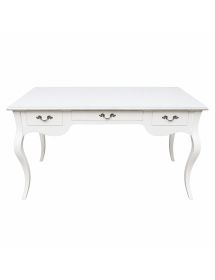 Scrivania in legno laccato bianco opaco l.130 x p.75 h.80