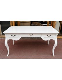 Scrivania in legno laccato bianco opaco l.150 x p.75 h.80