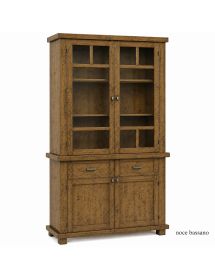 CRISTALLIERA SHABBY IN LEGNO MASSELLO 4 ANTE 2 CASSETTI VARI COLORI L.120 P.45 H.198