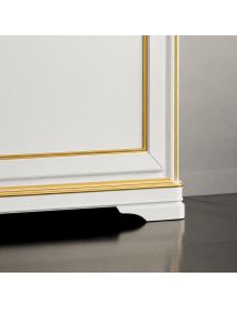 MADIA CREDENZA SHABBY IN LEGNO MASSELLO 2 PORTE BIANCO L.150 P.51 H.105