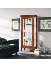 VETRINA CLASSICA IN LEGNO 1 PORTA FINITURA BASSANO L.78 P.43 H.175