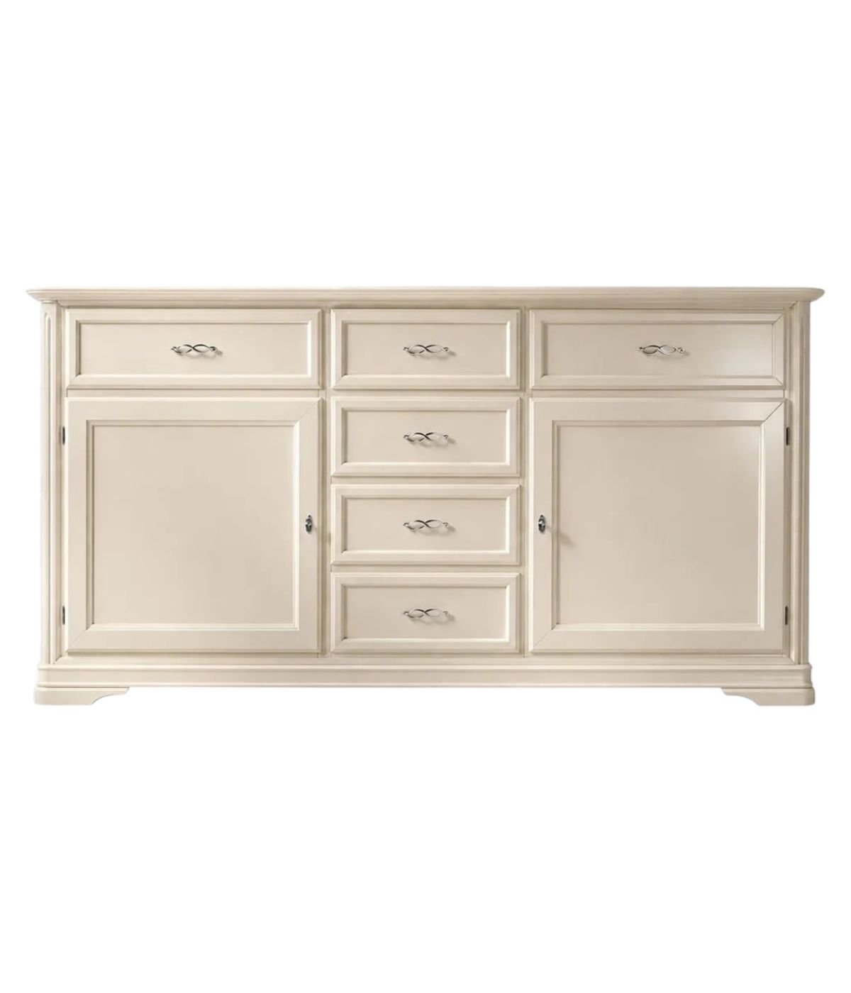 MADIA CREDENZA SHABBY LEGNO MASSELLO 2 PORTE VARI COLORI L.200 P.51 H.105