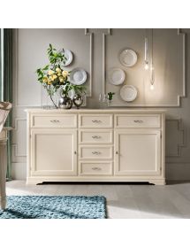 MADIA CREDENZA SHABBY LEGNO MASSELLO 2 PORTE VARI COLORI L.200 P.51 H.105