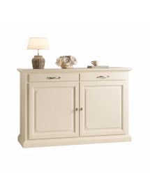MADIA CREDENZA SHABBY IN LEGNO MASSELLO 2 PORTE 2 AVORIO L.124 P.52 H.97