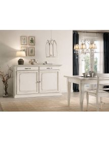 MADIA CREDENZA SHABBY IN LEGNO MASSELLO 2 PORTE 2 AVORIO L.124 P.52 H.97