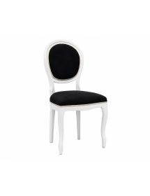 Sedia shabby legno imbottita microfibra nera 50x47x100