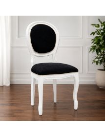Sedia shabby legno imbottita microfibra nera 50x47x100