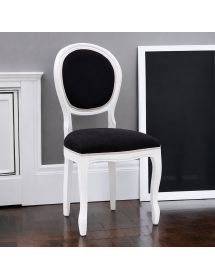 Sedia shabby legno imbottita microfibra nera 50x47x100