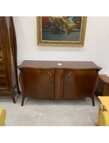 Madia Credenza in legno 2 porte sagomata intagliata arte povera l.1...