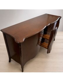 Credenza sagomata 2 porte 1 cassetto estraibile Legno grezzo 165x52...