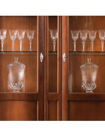 Vetrina 2 ante classica barocco Legno grezzo 145x50x203