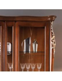 Vetrina 2 ante classica barocco Legno grezzo 145x50x203
