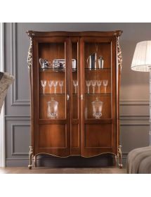 Vetrina 2 ante classica barocco Legno grezzo 145x50x203