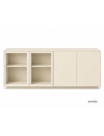 MADIA CREDENZA MODERNA IN LEGNO MASSELLO 4 ANTE VARI COLORI 240X48X88