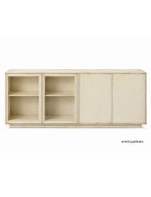 MADIA CREDENZA MODERNA IN LEGNO MASSELLO 4 ANTE VARI COLORI 240X48X88