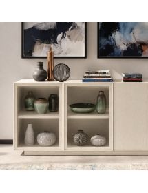 MADIA CREDENZA MODERNA IN LEGNO MASSELLO 4 ANTE VARI COLORI 240X48X88