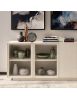 MADIA CREDENZA MODERNA IN LEGNO MASSELLO 4 ANTE VARI COLORI 240X48X88