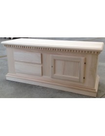 MOBILI 2G - PORTA TV IN ELGNO 1 ANTA 2 CASSETTI GREZZO  L.141 P.50 H.61