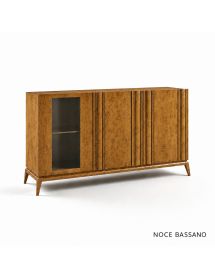 MADIA CREDENZA MODERNA LEGNO MASSELLO FRASSINO 3 ANTE 185X49X99