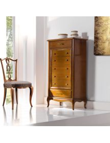 Sedia Classica Imbottita in Legno con Schienale Lavorato - Colori e Tessuti a Scelta